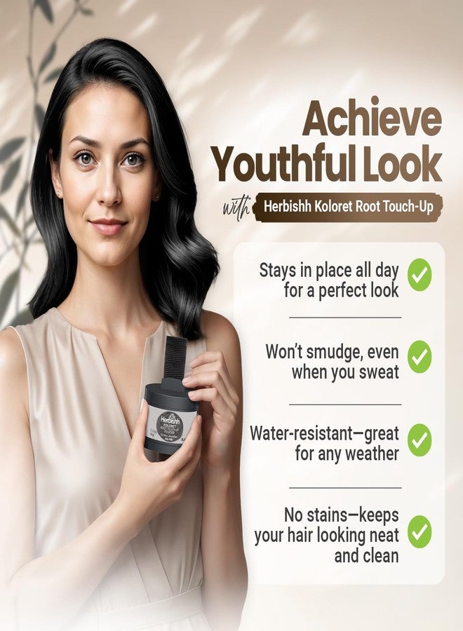 هيربيش بودرة كولوريت لتغطية جذور الشعر - بودرة سوداء طبيعية للنساء والرجال، تغطية فورية للشعر الرمادي، خافي عيوب خط الشعر للشعر الخفيف وبقع الصلع، مقاومة للماء والتلطخ، 4 غرام - Image 4